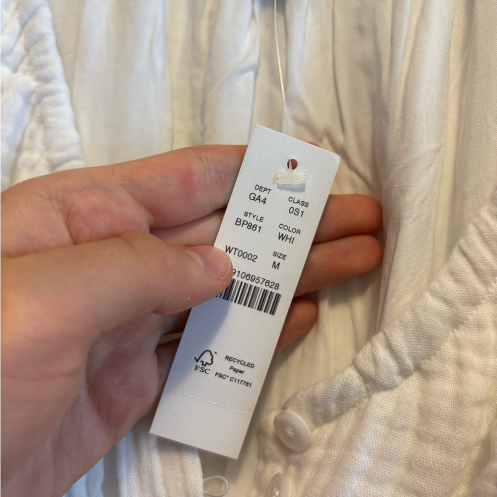 NWT J.Crew V-neck midi dress in soft gauze White Long Sleeve Midi Dress M - Picture 6 of 8